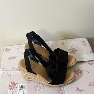 Black Wedge Sandals